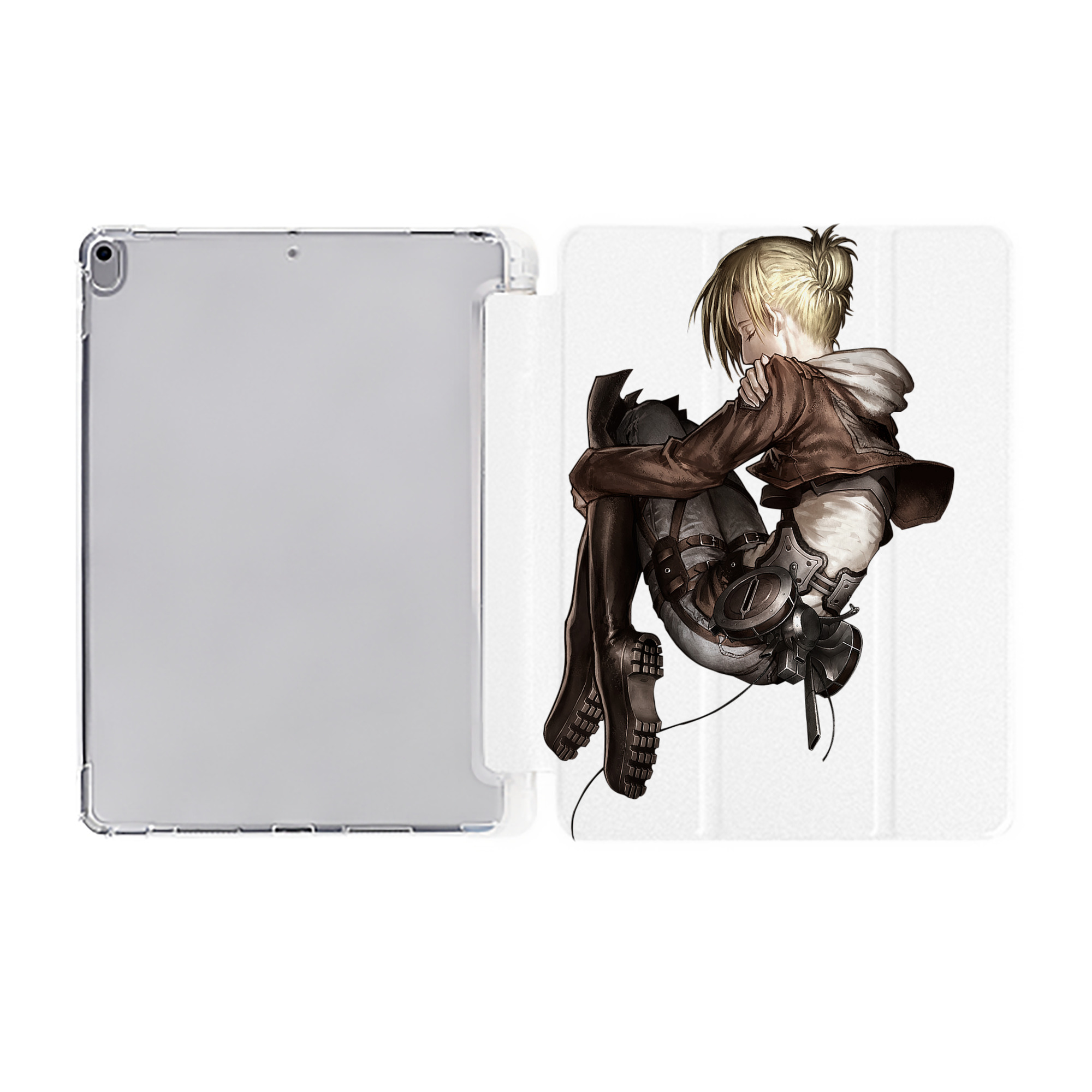 （画像用） 進撃の巨人 アニ・レオンハート Attack on Titan Annie Leonhart IPad ケース ペン収納付き 三つ折りスタンド PUレザー×シリコン 対応機種9.5/10.5/10.9インチ
